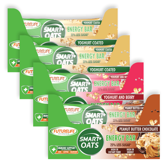 FUTURELIFE® Smart Oats Energy Bar Variety Bundle (4 Cases, 120 Units: 2 Yoghurt Coated, 1 Yoghurt and Berry, 1 Peanut Butter Chocolate)