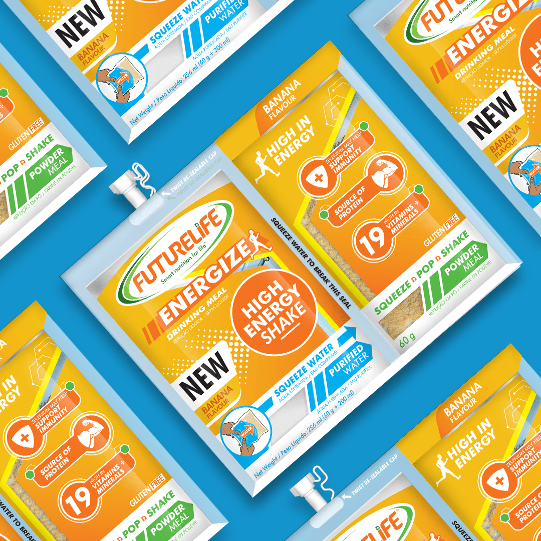 FUTURELIFE® ENERGIZE High Energy Shake – Banana: 48 Units (4 Cases)